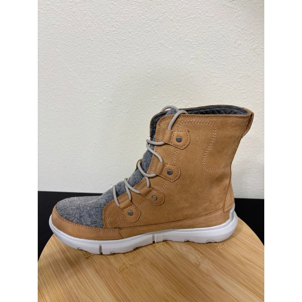 Sorel Explorer II Joan Boot Womens 11 Tan Brown Waterproof Suede Felt NL4460-253